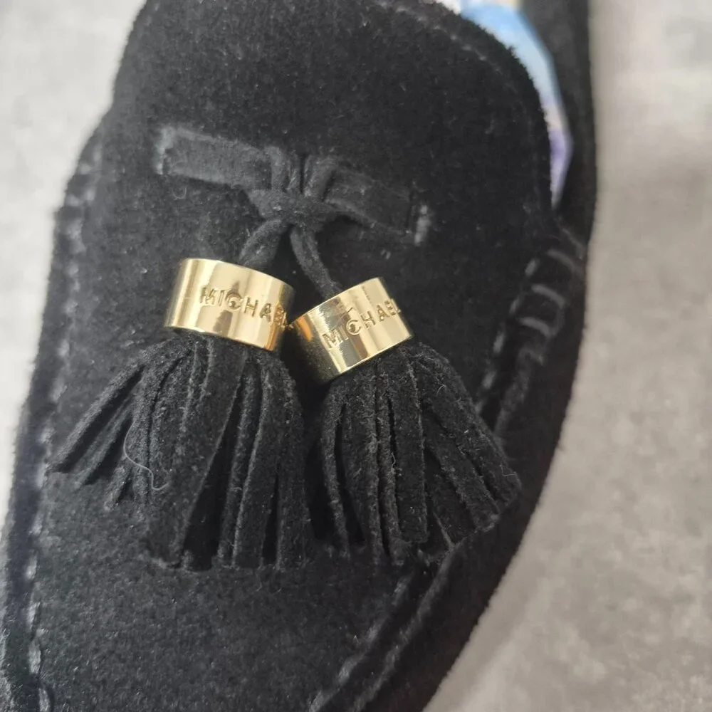7 Michael Kors Black Suede Tassel Loafers - Picture 9 of 9